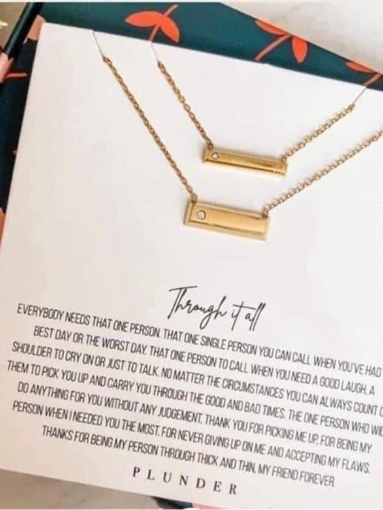 Plunder Jewelry - Plunder Design Through it All Gold Bar Pendant Necklace Set